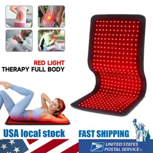 Almohadilla de terapia de luz roja LED infrarroja alfombrilla de cuerpo completo dispositivo alivio del dolor muscular de espalda - Imagen 1 de 16