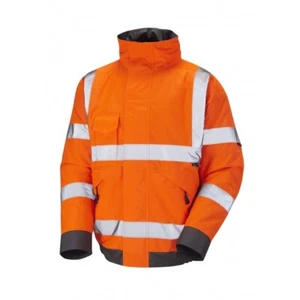LEO WORKWEAR HI VIZ BOMBER JACKET ORANGE 5XL - Picture 1 of 3