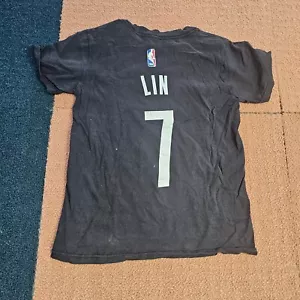 Youth Adidas Brooklyn Nets - Jeremy Lin - #7 Jersey T-Shirt Small 8 Boys W3a - Picture 1 of 7