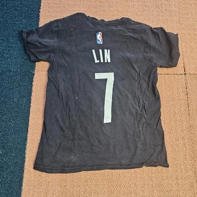 Youth Adidas Brooklyn Nets - Jeremy Lin - #7 Jersey T-Shirt Small 8 Boys W3a - Image 1 of 4