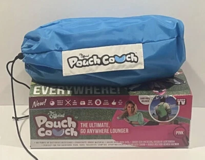 The Official Pouch Couch As Seen On TV Inflatable Air Lounger Blue/Pink Set Of 2 - Image 1 of 4