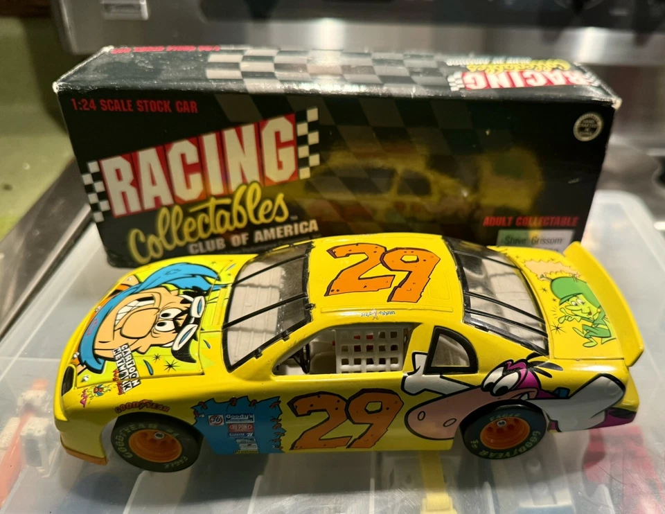 Colecionáveis de corrida Flintstones Steve Grissom fundido ACTION 1:24 1996 nascar - Imagem 1 de 2