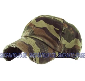 Kbethos KBE-Vintage Plain Adjustable Distressed Unisex Baseball Trucker Cap Hat - Picture 1 of 23