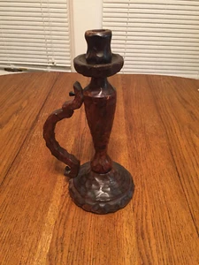 tall wooden rustic candle holder - Picture 1 of 4