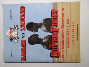 Marvin Hagler vs Sugar Ray Leonard Fight Program 1987 Caesars Palace - Picture 1 of 12