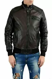 Just Cavalli Men's 100% Leather Two Tones Full Zip Jacket US s IT 48 - Picture 1 of 4