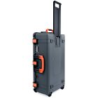 Charcoal & Orange Pelican 1615 Air case with foam.  With wheels.