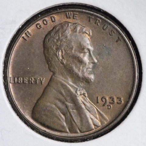 1933-D Lincoln Wheat Cent Penny CHOICE BU *UNCIRCULATED* MS E186 UCH Cover