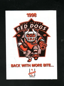 New Jersey Red Dogs--Horario de bolsillo 1998--Burger King--AFL - Imagen 1 de 2