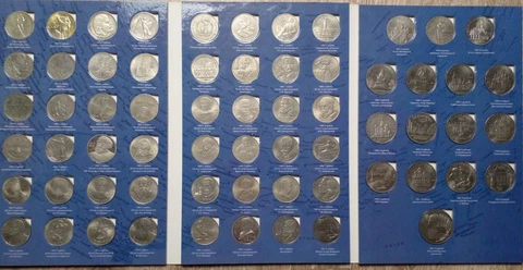 USSR Set of commemorative rubles 64 ORIGINAL coins Cover