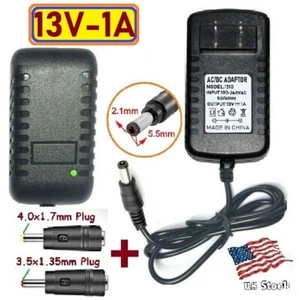 Cargador de fuente de alimentación adaptador CA/CC de 13V 1A con 5,5x2,1 mm + 2 puntas de enchufe de alimentación de CC - Imagen 1 de 9