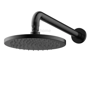 Traditional Antique Black 8" Round Rain Shower Head Arm Wall Mounted WELS - Picture 1 of 24