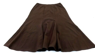 ALYN PAIGE WOMENS BROWN POLY RAYON SPANDEX FLARED CAREER SKIRT SIZE 8 - Image 1 of 3