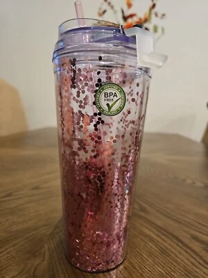 32盎司水瓶塑料,透明粉红色 — 第 1/4 张图片