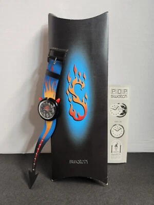 ВИНТАЖ 1995 Swatch Хэллоуин специальный HOT THINGS PMB103 часы  - Изображение 1 из 4