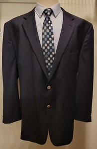 Classic Petrocelli Mens Navy Blue Wool Blazer Sport Coat Jacket SIZE 56 R - Picture 1 of 4