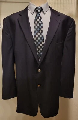 Классический Petrocelli мужской темно-синий шерсти Blazer Sport пальто куртка размер 56 R - Изображение 1 из 4