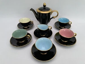 Vintage Stavangerflint Norway Ceramic Harlequin Part Coffee Set 50's MCM - Picture 1 of 14
