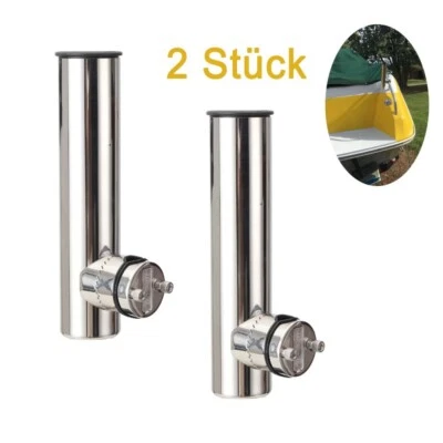 2X Edelstahl Bootsrutenhalter Reling Rutenhalter 19-25mm Angelrutenhalter Boot - Bild 1 von 4