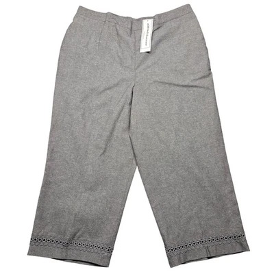 Pantalones capri Alfred Dunner para mujer 16 Bella Vista dobladillo bordado calce clásico nuevos con etiquetas Foto 1 de 4