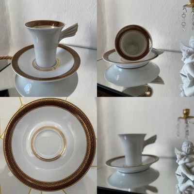 Rosenthal Versace Medaillon Meandre Marron Tasse mit Untere Porzellan Ikarus - Bild 1 von 4