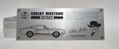 1/8 Shelby Mustang GT500 Metal Name Plate Plaque for Deagostini - Image 1 of 2