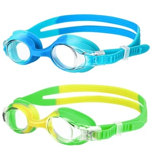 Kids Swim Goggles, 2 Pack Swimming Goggles No Leaking Anti Fog Kids Goggles f... - Picture 1 of 8