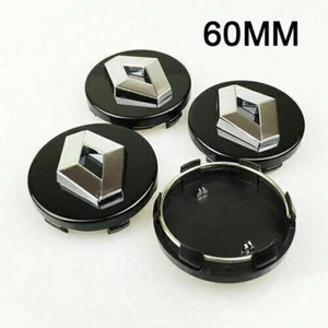 4x 60mm For Renault Schwarz Auto Nabendeckel Felgendeckel Radnabendeckel - Picture 1 of 3