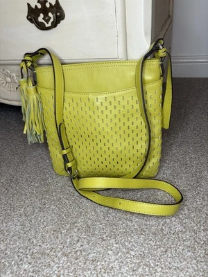 Clark’s Lime Yellow Cross Body 100% Leather Bag - Image 1 of 4