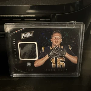 ROOKIE JARED GOFF 2016 PANINI THE NATIONAL #5 PLAYER WORN GLOVE SWATCH RC /49 - Picture 1 of 3
