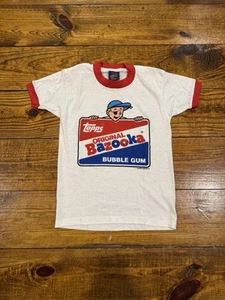Vintage 80s Bazooka Bubble Gum Youth Ringer Tee L 14-16 Rare Sneakers New Old - Picture 1 of 8