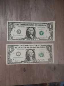 2 $ 1.00 Birthday Star Notes ( 2017 E 0202 1995*. )(D 00529094 * 2013) - Picture 1 of 3