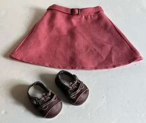 American Girl Doll Kit Kittredge School Outfit Shoes & Pink Wool Skirt Only 2008 - Picture 1 of 12