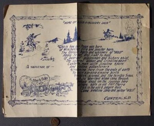 1940-50s Era Custer South Dakota Black Hills Cafe Restaurant souvenir placemat-- - Picture 1 of 1
