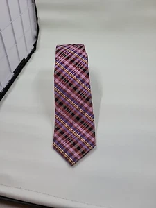 Ben Sherman Silk Plaid Mens Necktie Tie Colorful 2.5" Wide -F - Picture 1 of 7