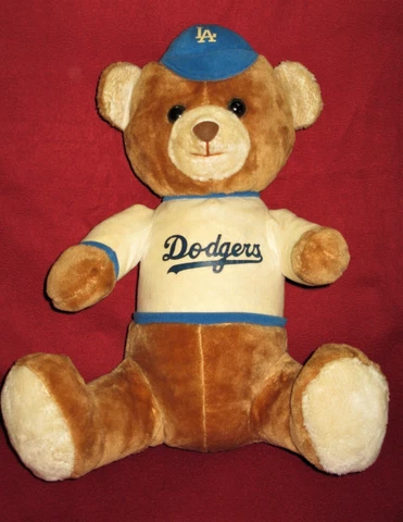Vintage LA Dodgers MLB Teddy Bear Stuffed Animal Steven Smith Plush 18” Toy Cover