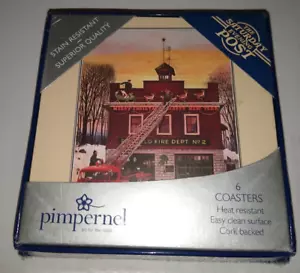 Pimpernell "Saturday Evening Post" Weihnachten im Feuerwehrhaus" Untersetzer versiegelt 6 - Bild 1 von 3