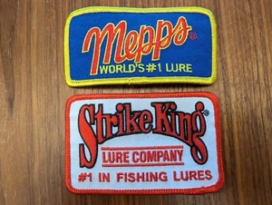 MEPPS STRIKE KING FISHING LURE PATCH VINTAGE STYLE TACKLE IRON ON HAT VEST SHIRT - Picture 1 of 2