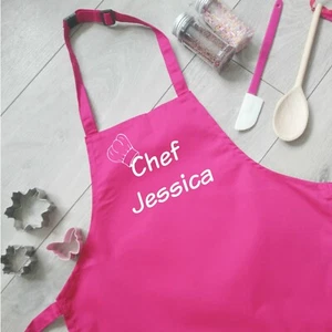 Delantal de Chef Personalizado para Niños, Mini Delantal de Chef Panadero Nombre Niña Niño Azul  - Imagen 1 de 2