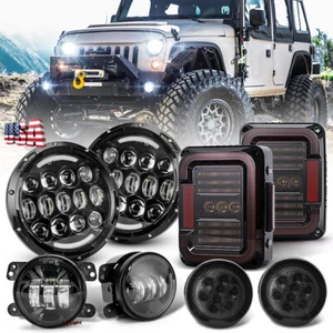 Luces traseras LED de humo de 7" faro redondo LED luz antiniebla luz giratoria - Imagen 1 de 12