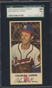 1954 Johnston Cookies #15 - Charles Gorin - SGC 96/9 MINT - Braves - Picture 1 of 2