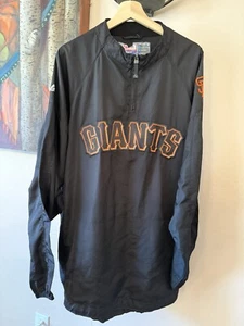 Majestic San Francisco Giants Pullover Jacket Cool Base Windbreaker Sz 2XT MLB - Picture 1 of 9