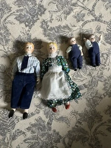 Vintage Collectible Bisque Dolls Mother Father and Sons Porcelain Rare - Picture 1 of 9