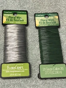 Flora Craft Lot Of Floral Wire 25 Gauge Bright Painted Green Flowers New - Picture 1 of 5