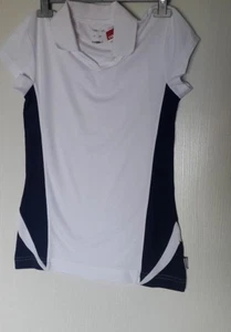 GAMEGEAR KK968 T-SHIRT COOLTEX TAILLE XS -FR38-EU36-UK8 BICOLORE BLANC & MARINE  - Picture 1 of 7
