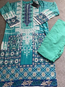 Pakistani Indian Designer Al Karam Designer Khaddi Shalwar Kameez - Picture 1 of 7