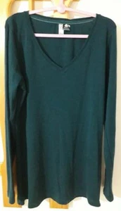Dark Green Merino Wool Tunic Top, L - Picture 1 of 5