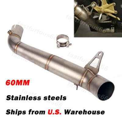 For Honda CBR1000RR 08-2016 U.S. Edition Exhaust Mid Link Pipe Connect 60MM Tips - Image 1 of 4