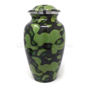 Aluminium Green Large Cremation Urn for Funeral Human Ashes - Picture 1 of 5