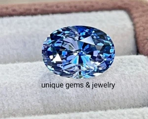 1,50 kt Fancy Blau Blau Ovalschliff VVS1 Diamant Premium Qualität Loser Edelstein 6 x 8 - Bild 1 von 7